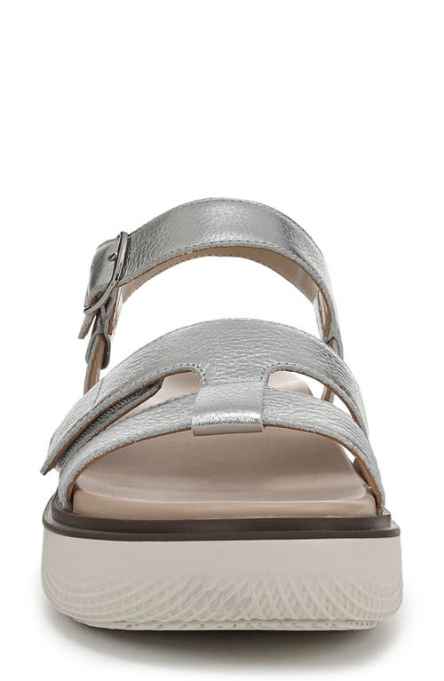 Vionic Solana Metallic Platform Sandal In Silver