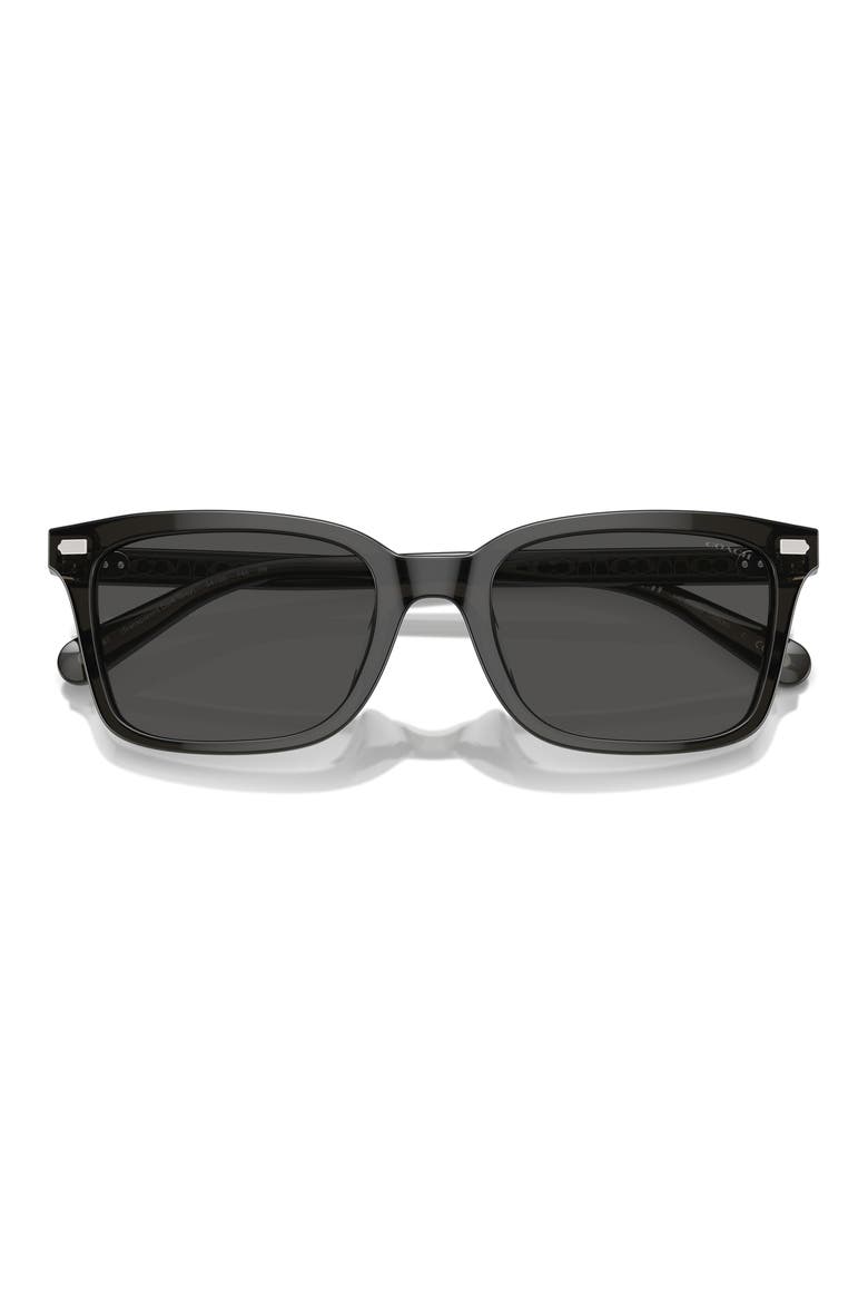 54mm Square Sunglasses, Alternate, color, TRANSPARENT DARK GREY / GREY