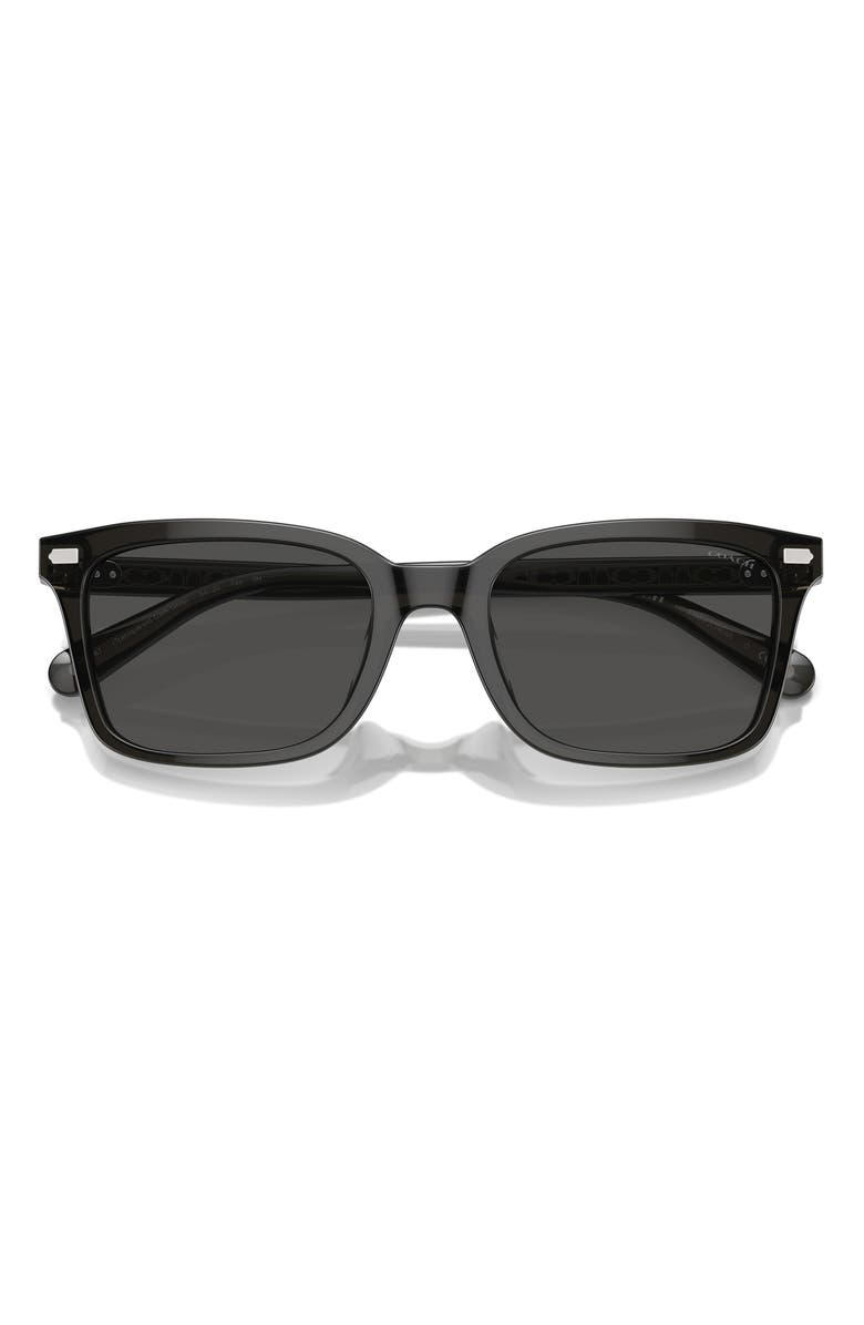COACH 54mm Square Sunglasses, Alternate, color, Transparent Dark Grey / Grey