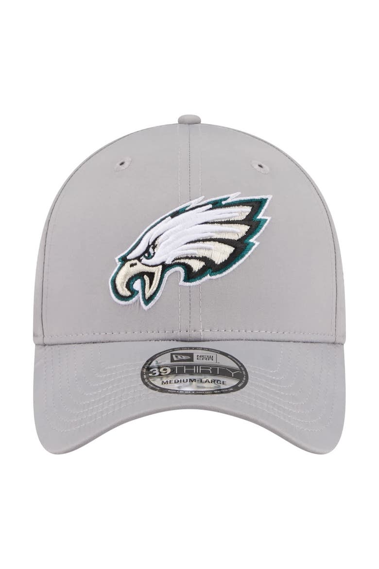 Men's New Era  Gray Philadelphia Eagles Perforated 39THIRTY Flex Hat, Alternate, color, Gray