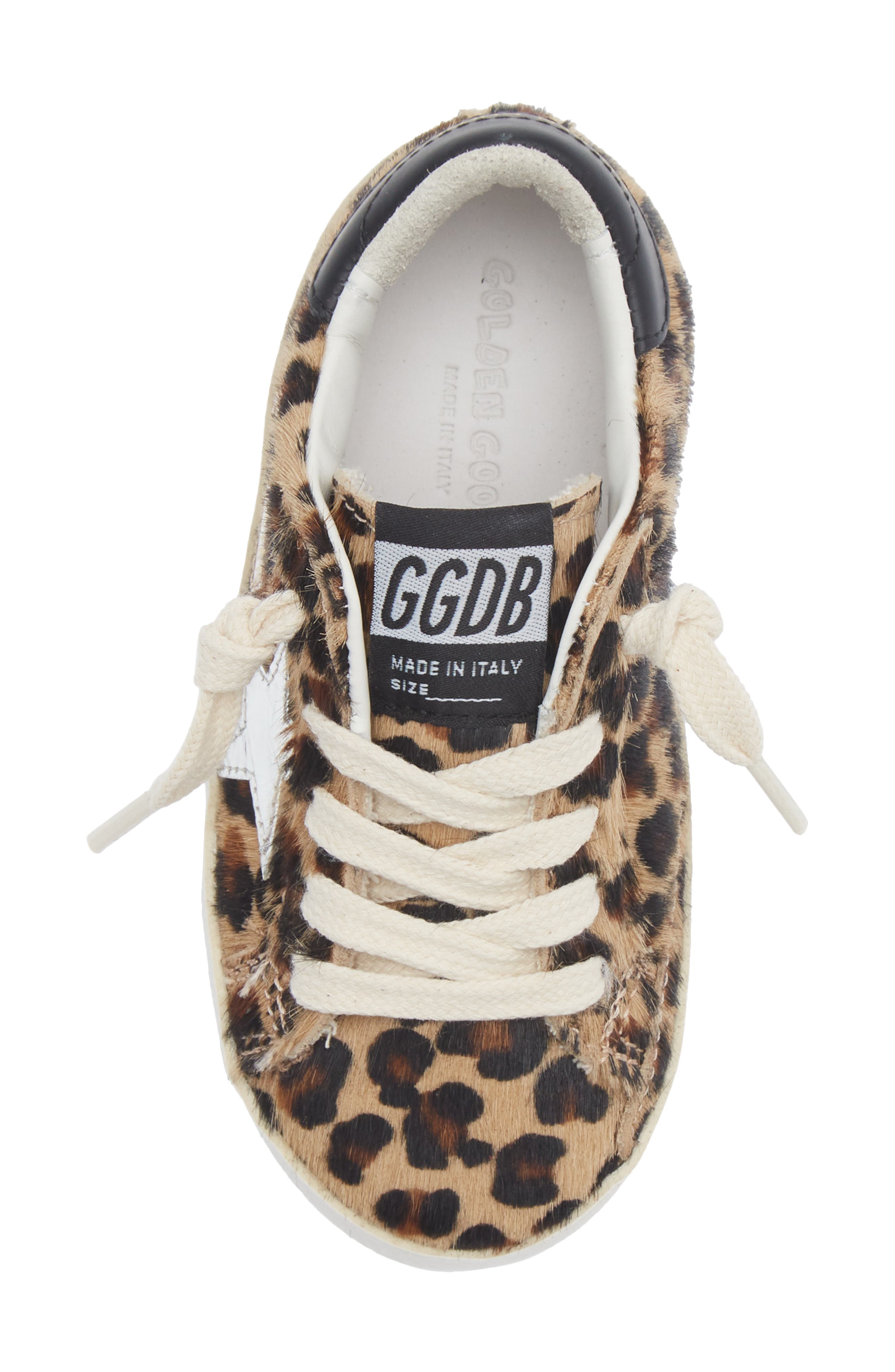 Golden Goose Kids' Super Star Genuine Calf Hair Sneaker, Alternate, color, Black Brown Leo/ Platinum