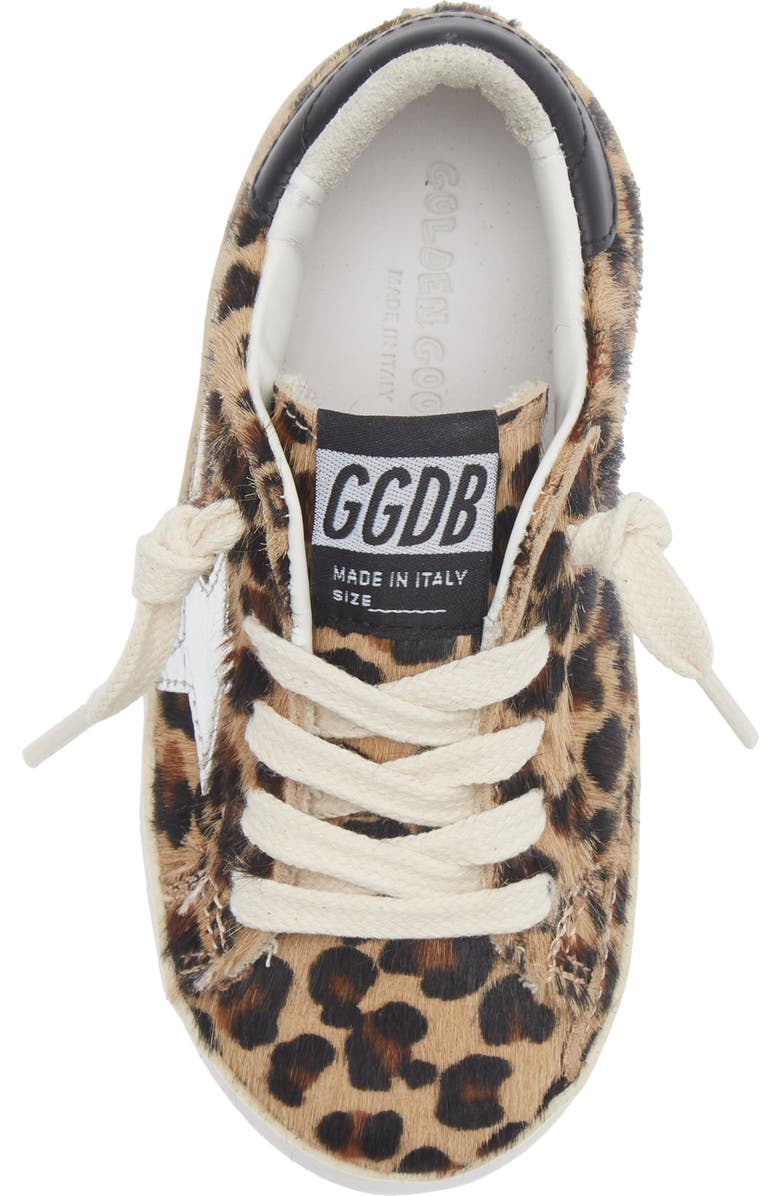 Golden Goose Kids' Super Star Genuine Calf Hair Sneaker, Alternate, color, Black Brown Leo/ Platinum