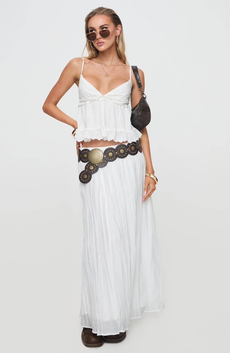 Princess Polly To One's Liking Eyelet Babydoll Camisole, Alternate, color, White