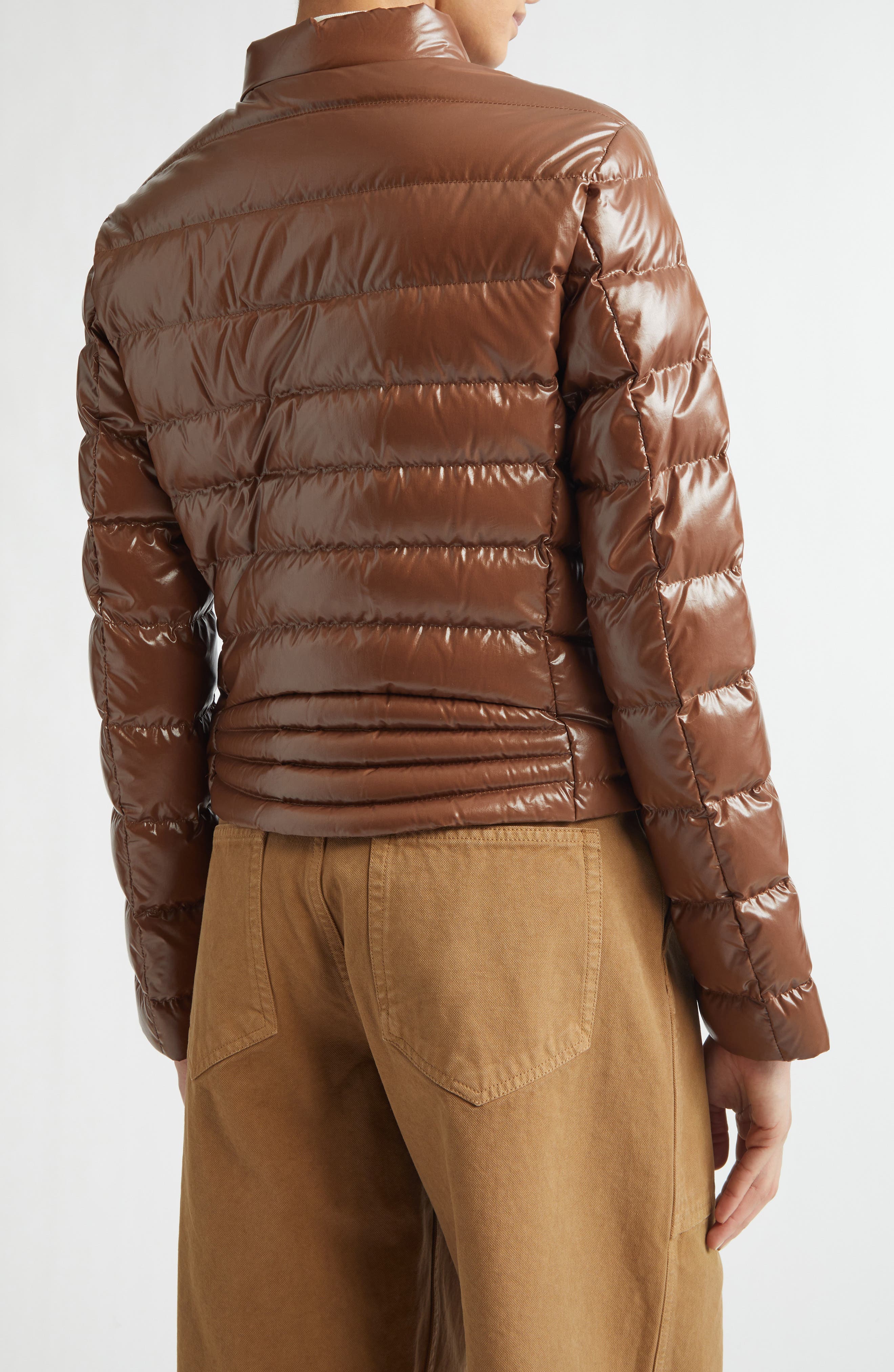 Papillon Crop Lacquered Nylon Puffer Jacket - image 4