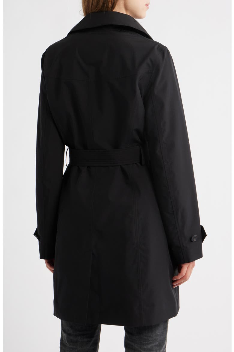Jackie Water Resistant Raincoat with Removable Hood, Alternate, color, BLACK