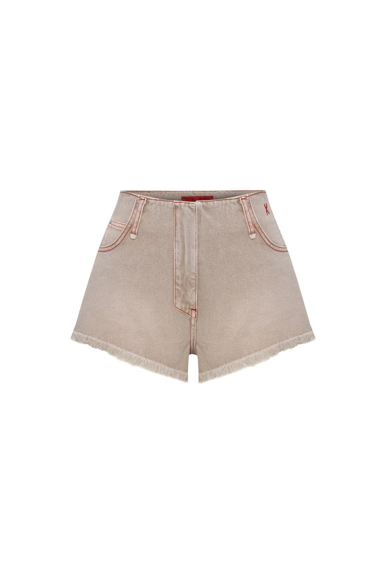 Pure Cotton Faded Super Mini Short, Main, color, BEIGE
