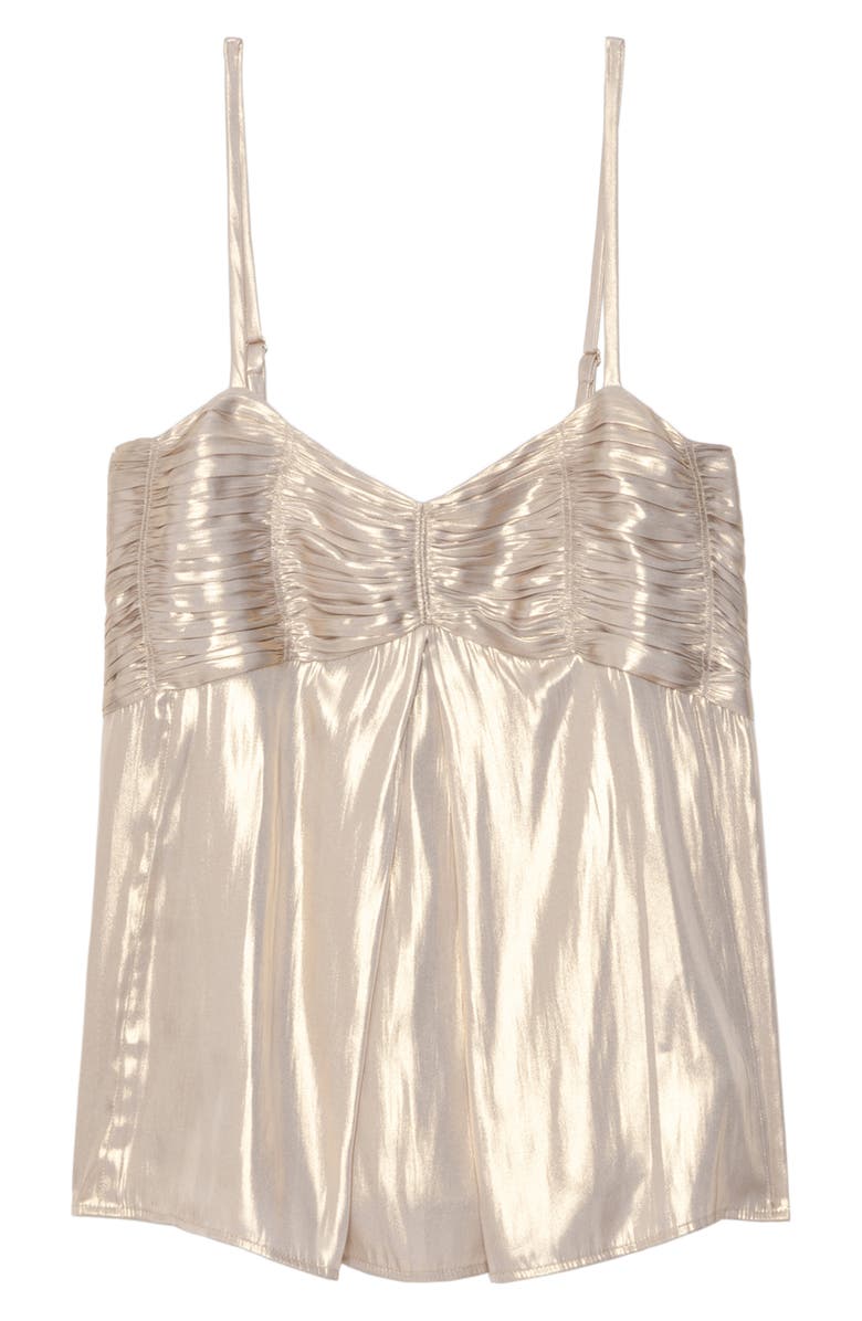 Zadig & Voltaire Cippie Pleated Metallic Satin Camisole, Alternate, color, Gold