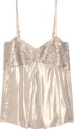 Zadig & Voltaire Cippie Pleated Metallic Satin Camisole