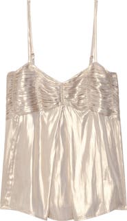 Zadig & Voltaire Cippie Pleated Metallic Satin Camisole