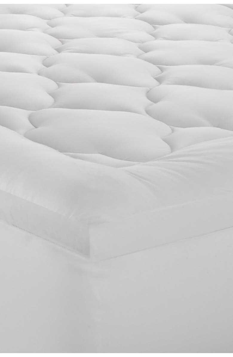 ELLA JAYNE HOME 2" Loft 100% Cotton Plush Gel Fiber Filled Queen Mattress Topper - 60"x80", Main, color, White