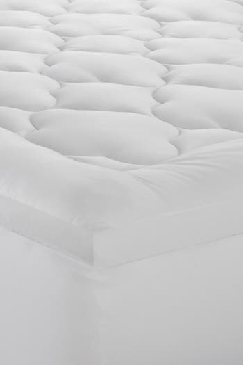 Ella Jayne Home 2" Loft 100% Cotton Plush Gel Fiber Filled Queen Mattress Topper In White