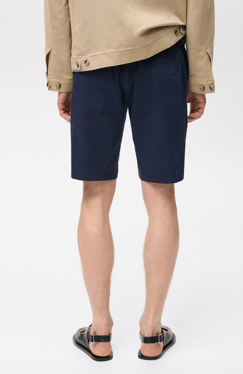 Mango Slim Fit Flat Front Bermuda Chino Shorts In Dark Navy