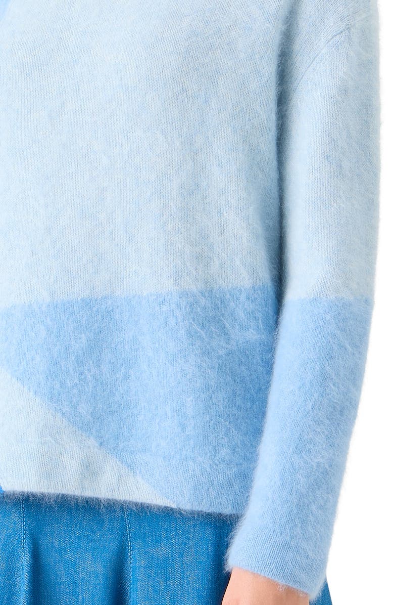 Akris Sunbeam Cashmere Intarsia Sweater, Alternate, color, Powder Blue