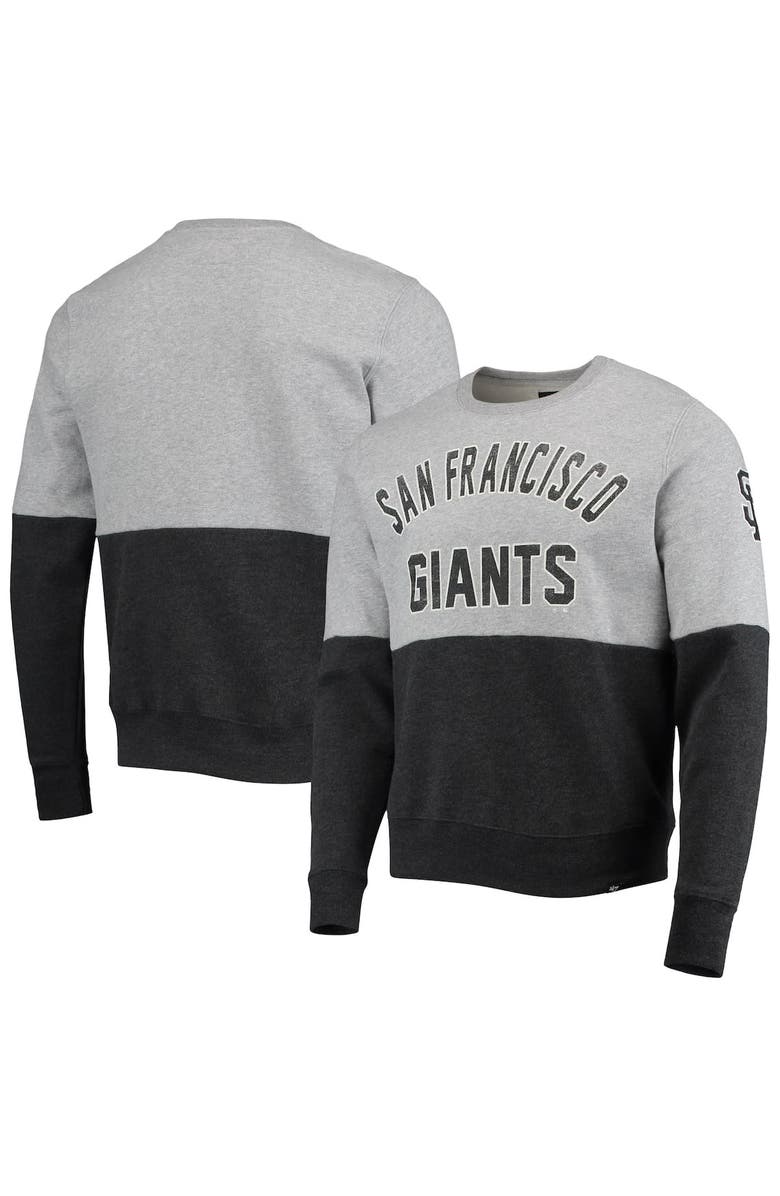 '47 Men's '47 Heathered Gray/Heathered Black San Francisco Giants Two-Toned Team Pullover Sweatshirt, Main, color, Heather Gray