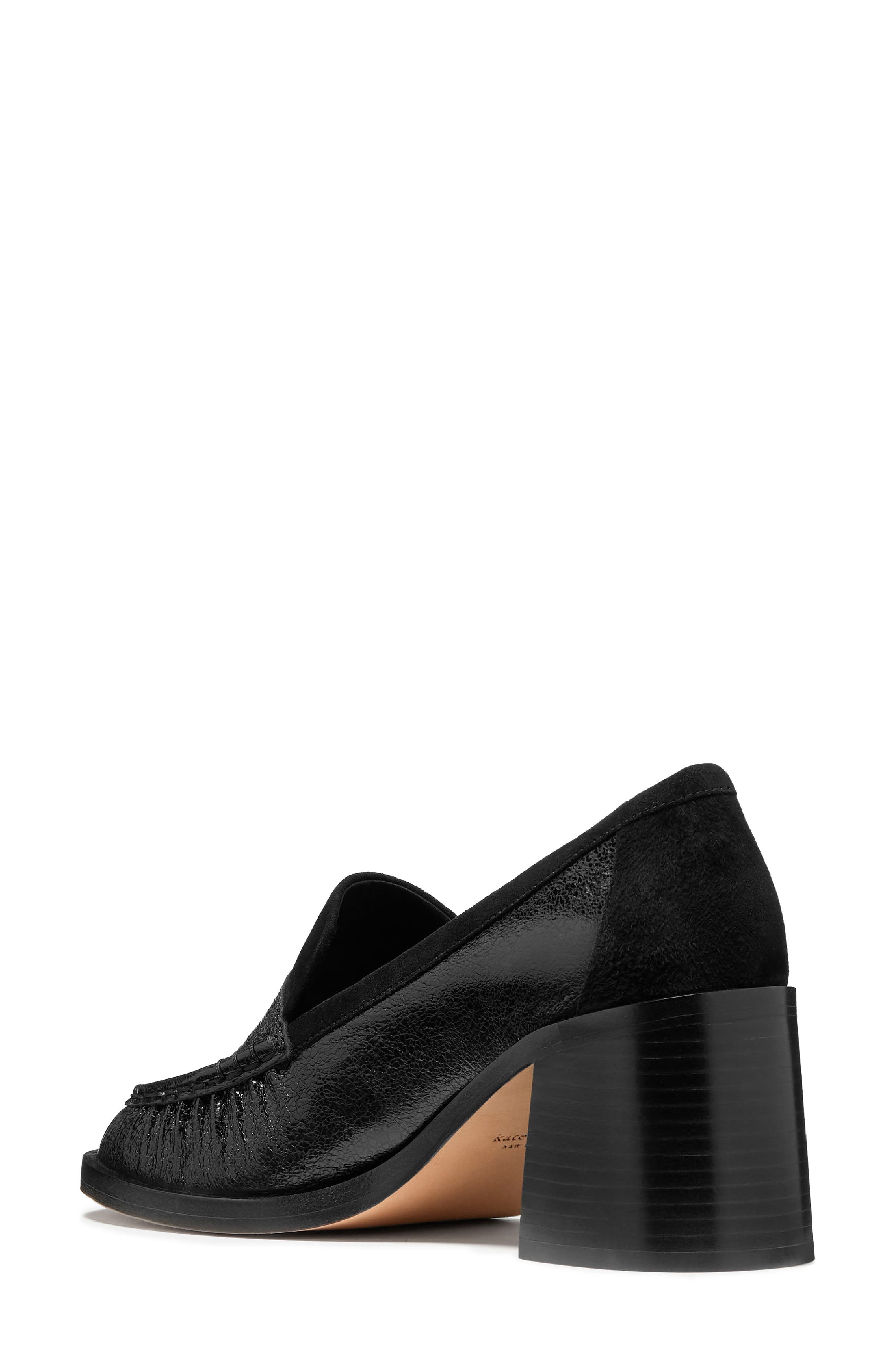 penny loafer pump, Alternate, color, BLACK