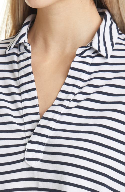 Frank & Eileen Heritage Jersey Popover Henley In White