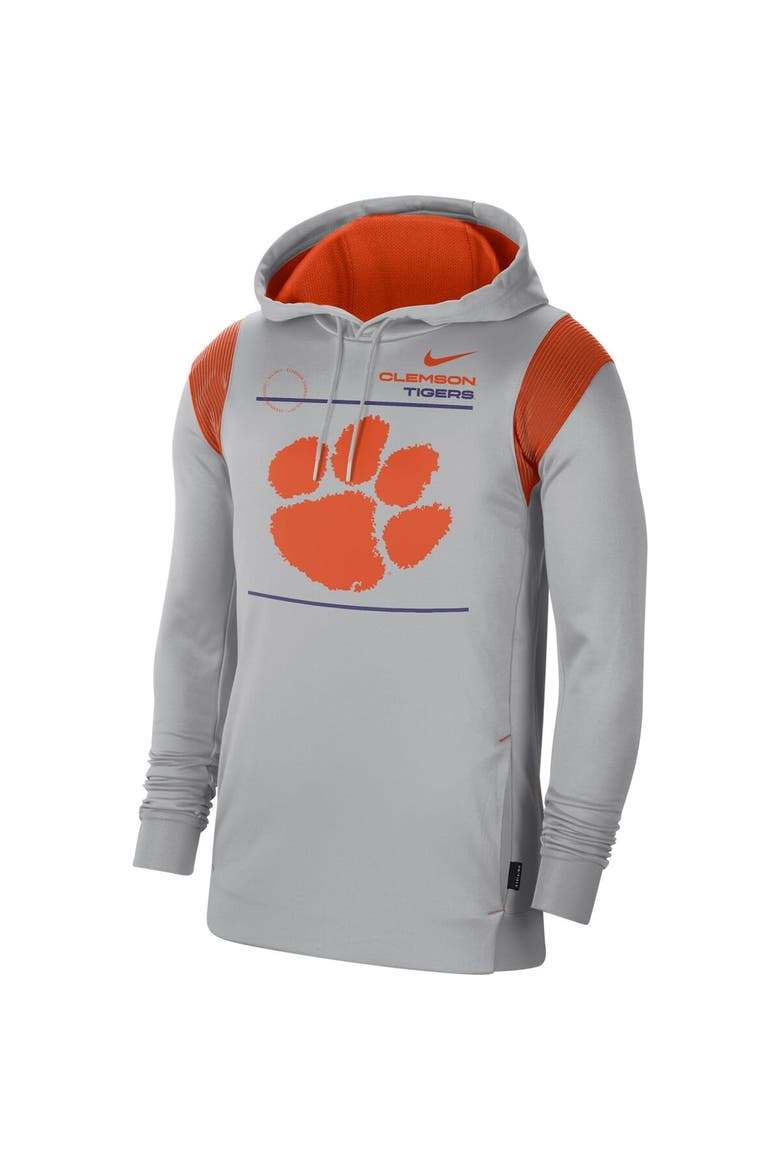 Men's Nike Gray Clemson Tigers 2021 Team Sideline Performance Pullover Hoodie, Alternate, color, Gray