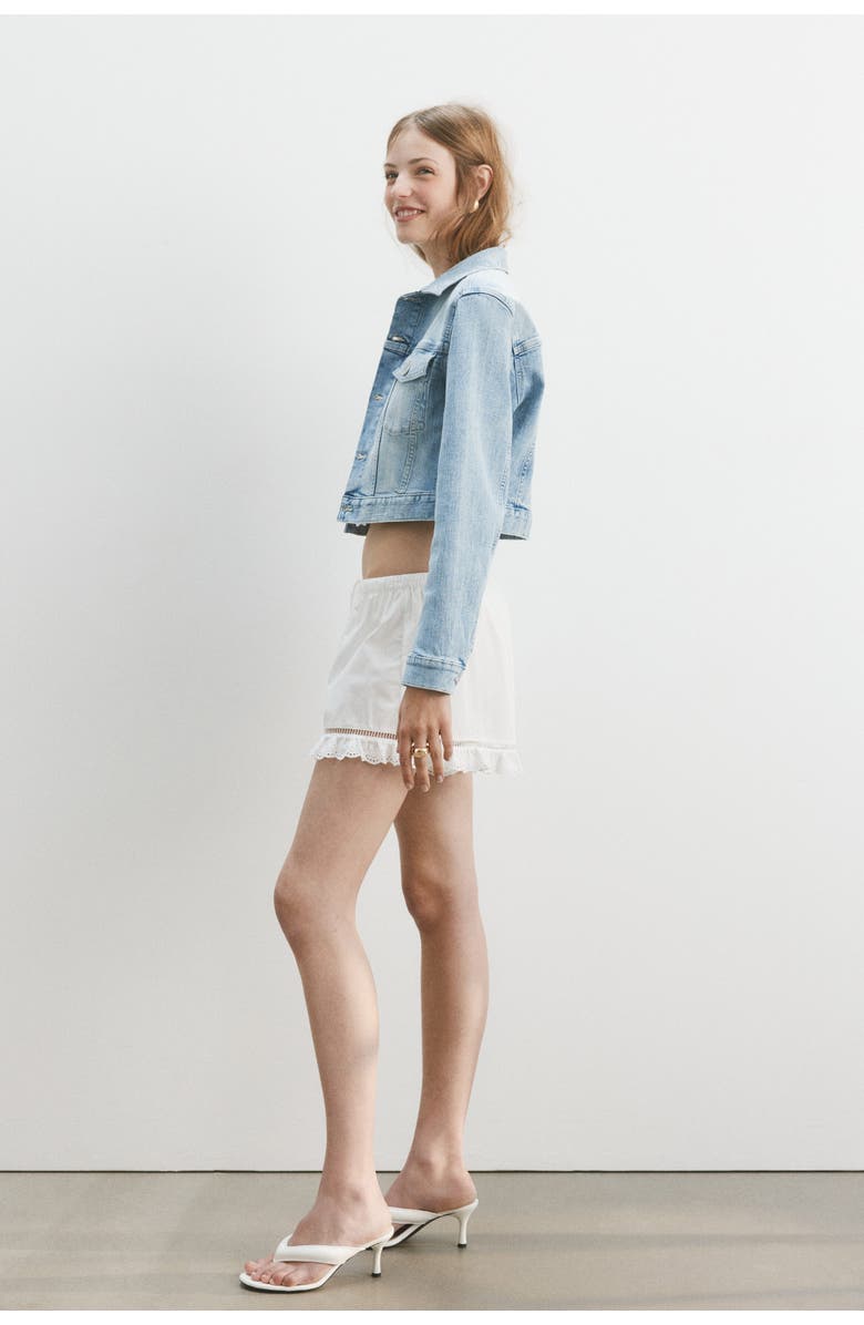 H&M Short Denim Jacket, Alternate, color, Light Denim Blue