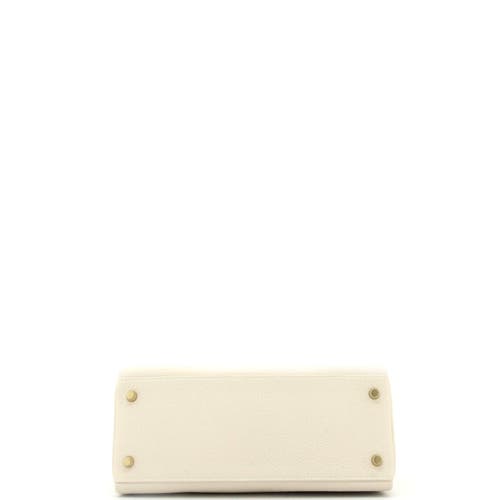 Pre-owned Hermes Hermes Kelly Handbag Light Togo With Gold Hardware 28 In White