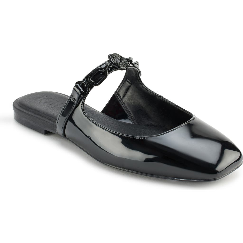 Karl Lagerfeld Zilla Womens Padded Insole Patent Mules In Black