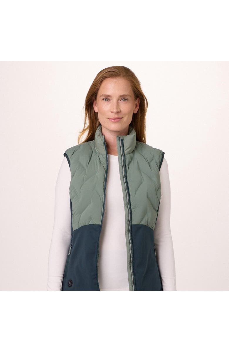 Mobile Warming Women's Natural Down Hybrid Heated Vest, Alternate, color, Sage/Olive