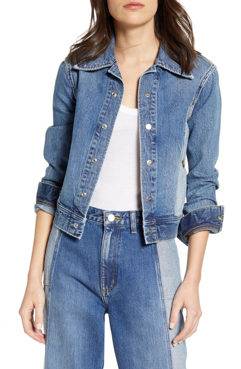 Lee Eisenhower Seamed Two-Tone Denim Trucker Jacket, Main, color,