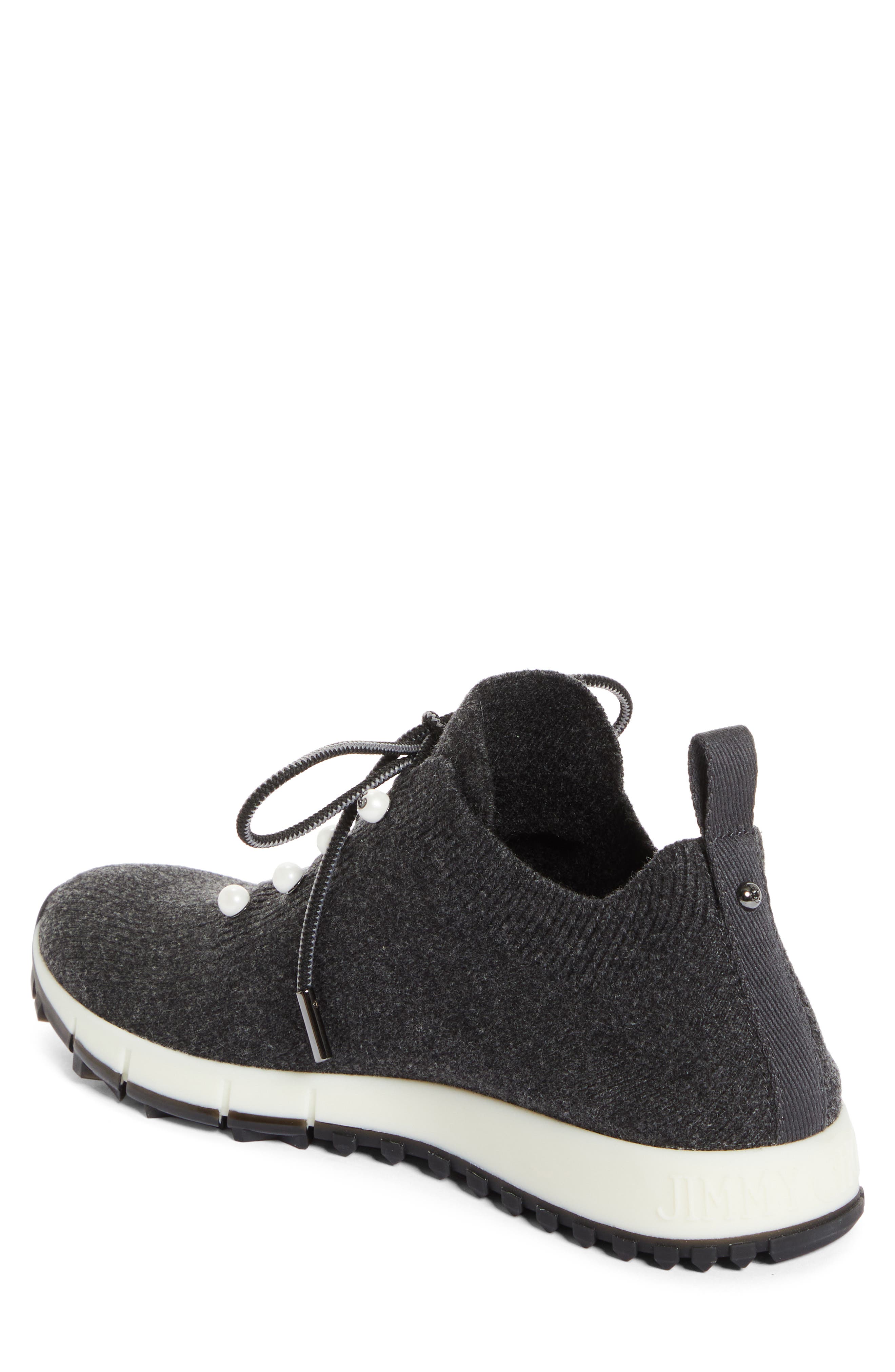 Jimmy Choo Veles Imitation Pearl Knit Sneaker, Alternate, color, Black Mix