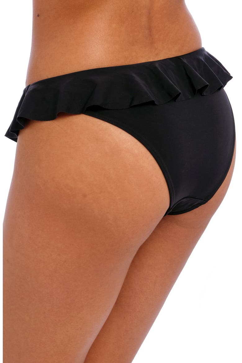 Jewel Cove Italini Frill Bikini Bottoms, Alternate, color, PLAIN BLACK