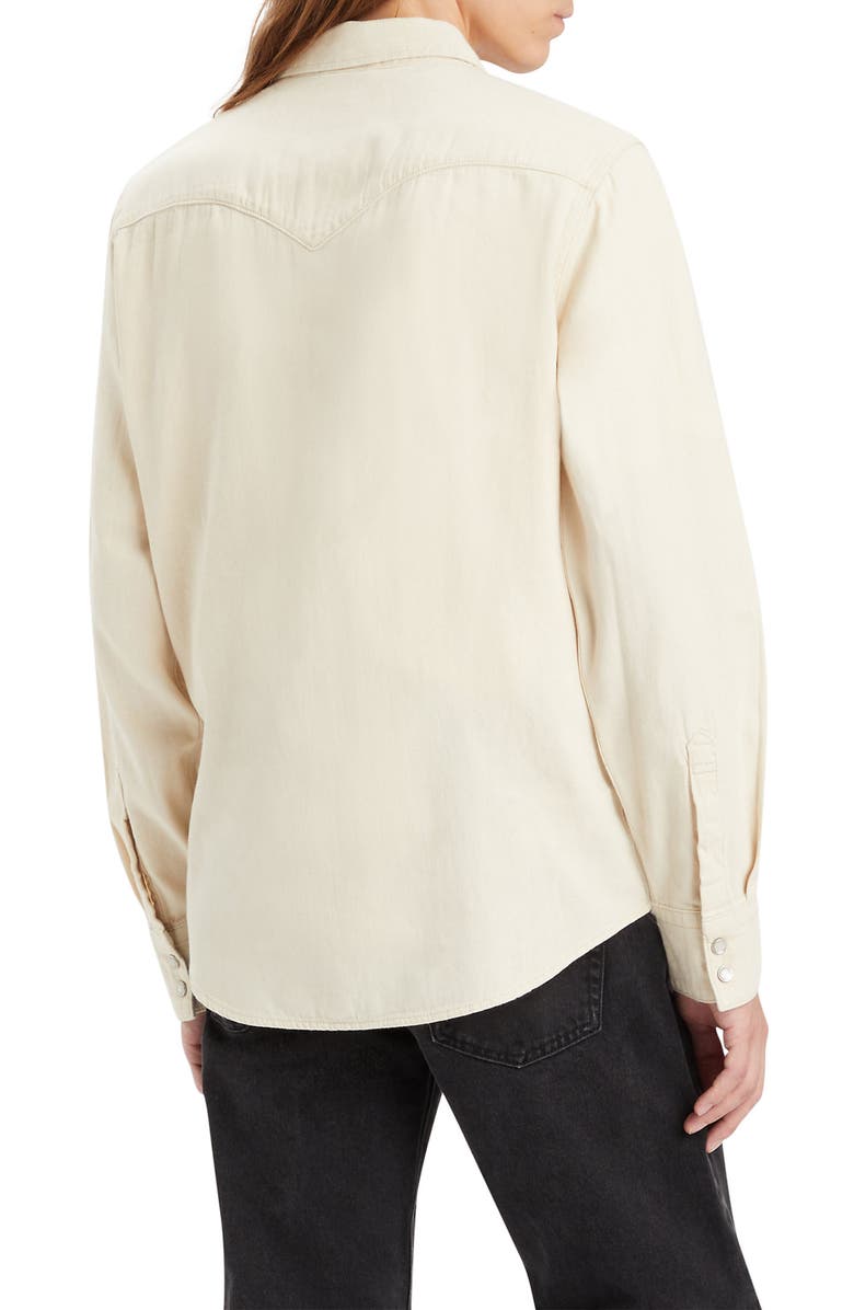Levi's<sup>®</sup> Barstow Western Standard Denim Snap-Up Shirt, Alternate, color, Eddlyn Ecru
