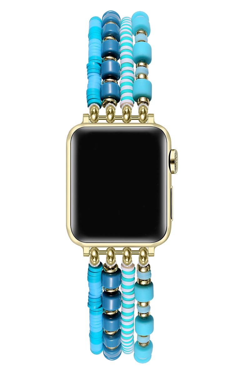 The Posh Tech Fling Beaded Apple Watch<sup>®</sup> Watchband, Alternate, color, Blue