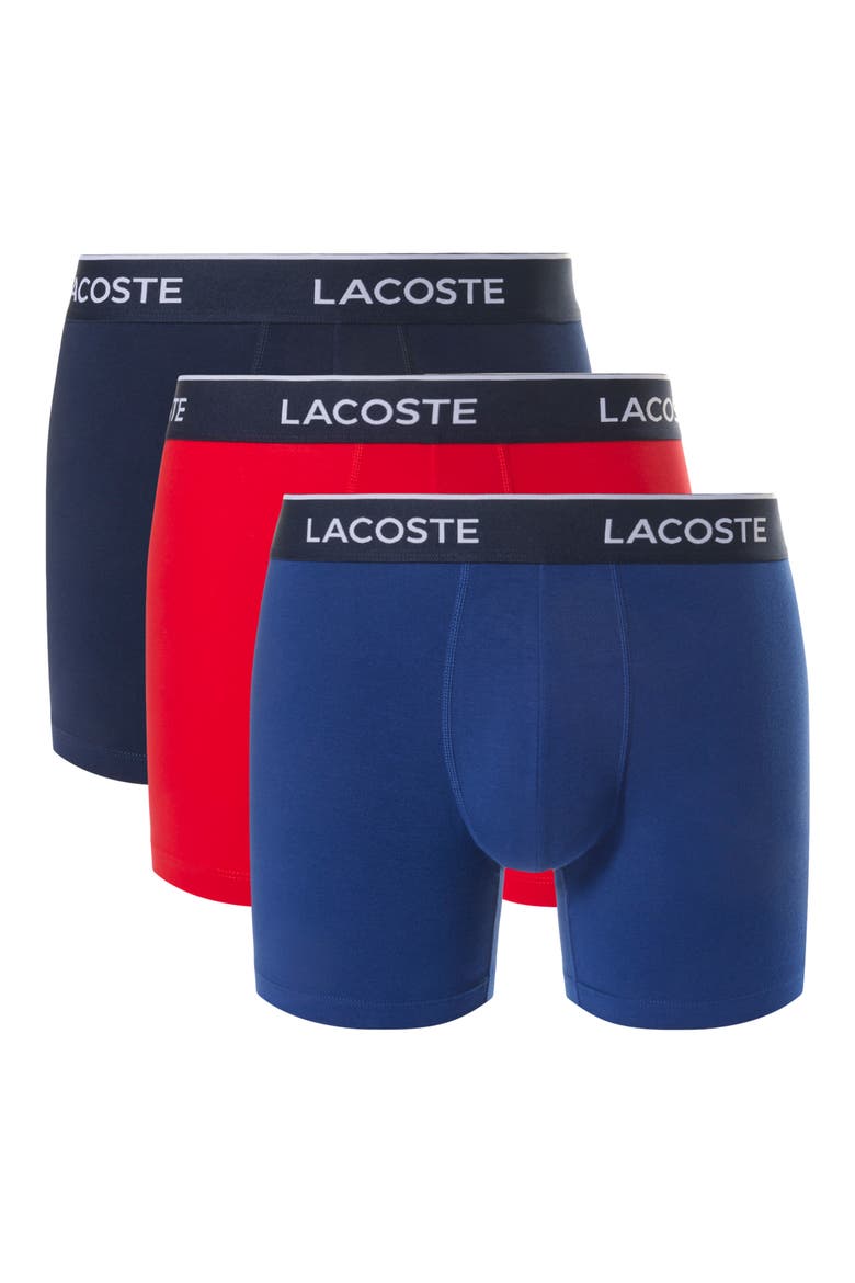Assorted 3-Pack Stretch Cotton Boxer Briefs, Main, color, NAVY BLUE/ RED-METHYLENE