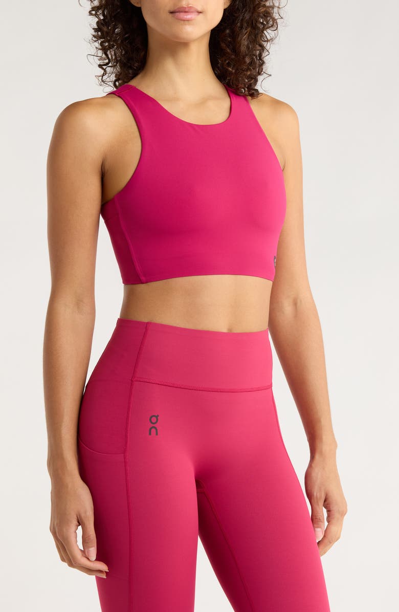 On Core 2-in-1 Crop Sports Bra, Alternate, color, Grenadine
