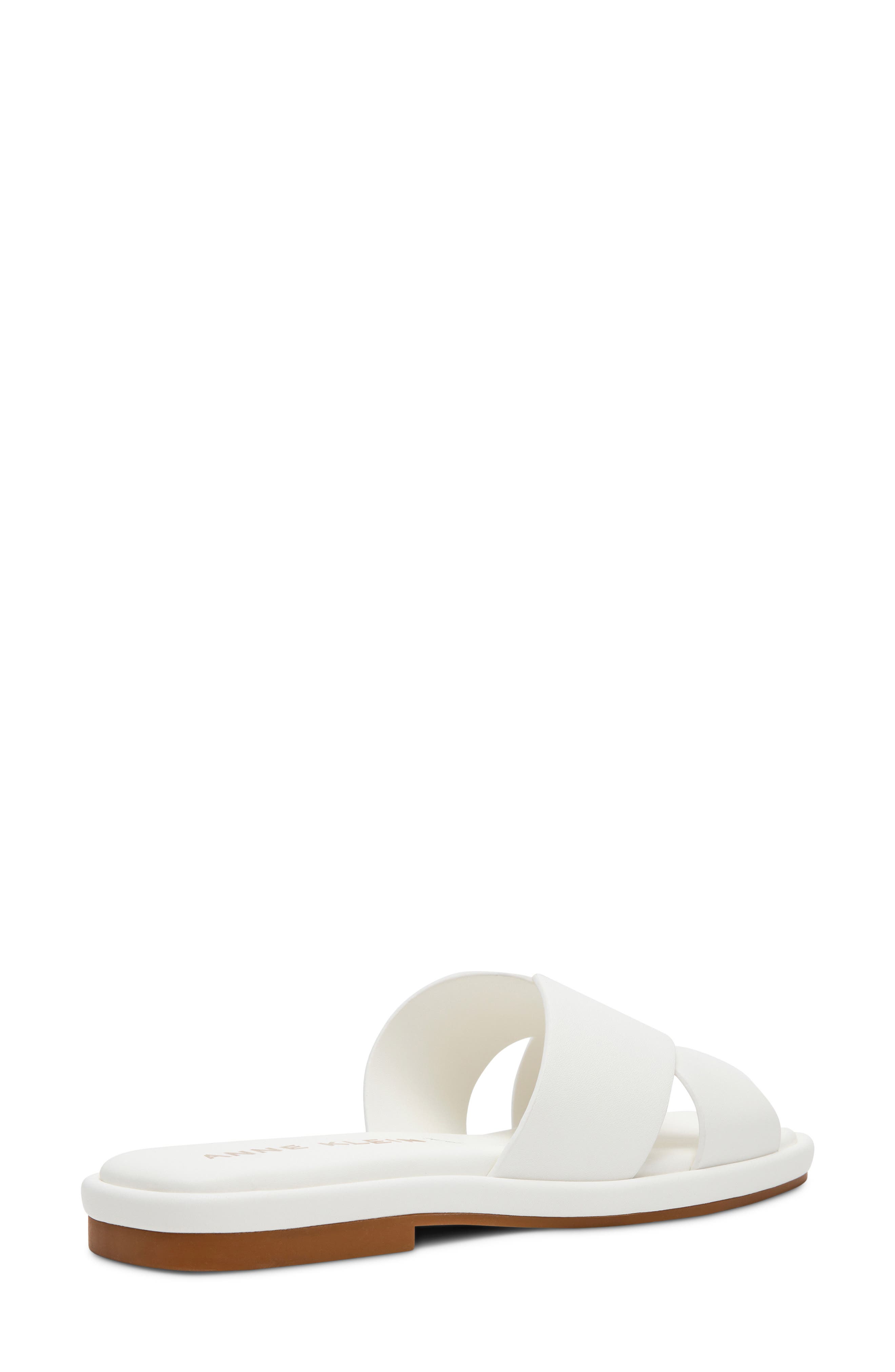 Anne Klein Khloe Crossover Strap Slide Sandal, Alternate, color, White