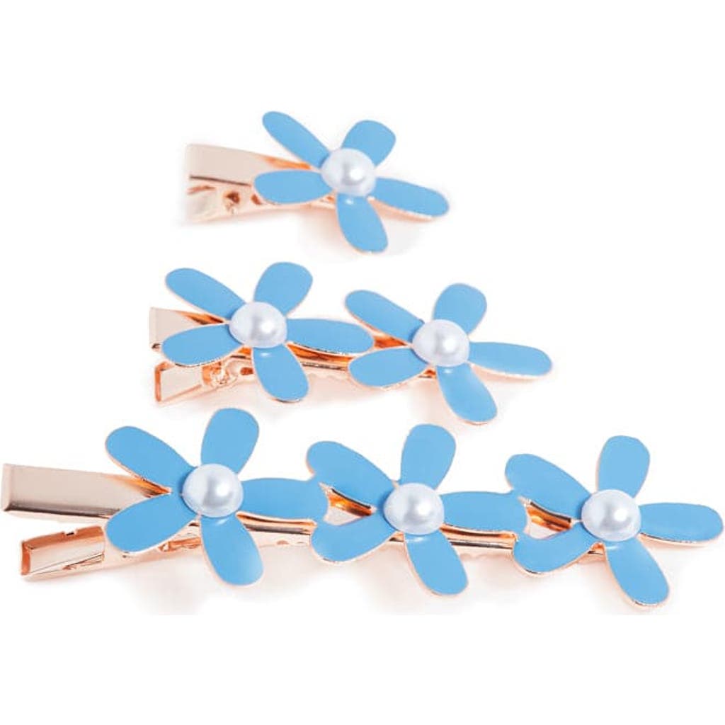 Nume Flower Hair Clip Set In Blue