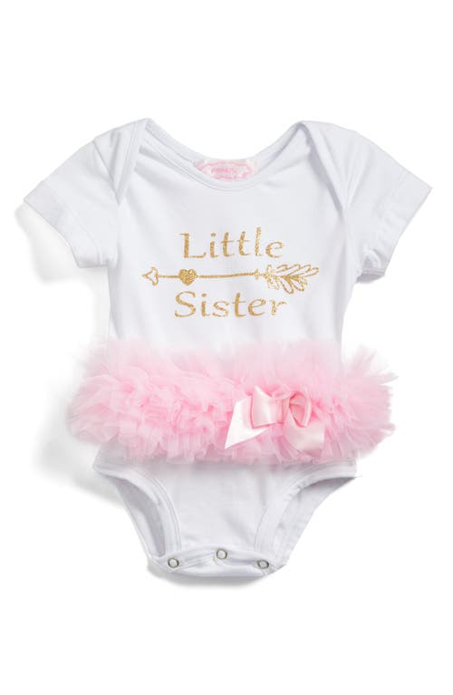 Popatu Little Sister Skirted Bodysuit in White 