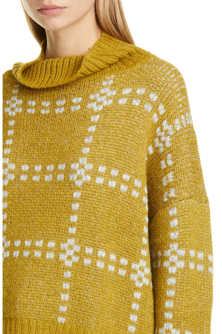 Check Alpaca Blend Sweater, Alternate, color, LICHEN