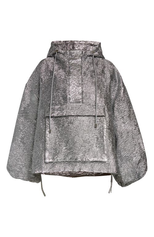 Cecilie Bahnsen Orion Metallic Matelassé Anorak In Silver