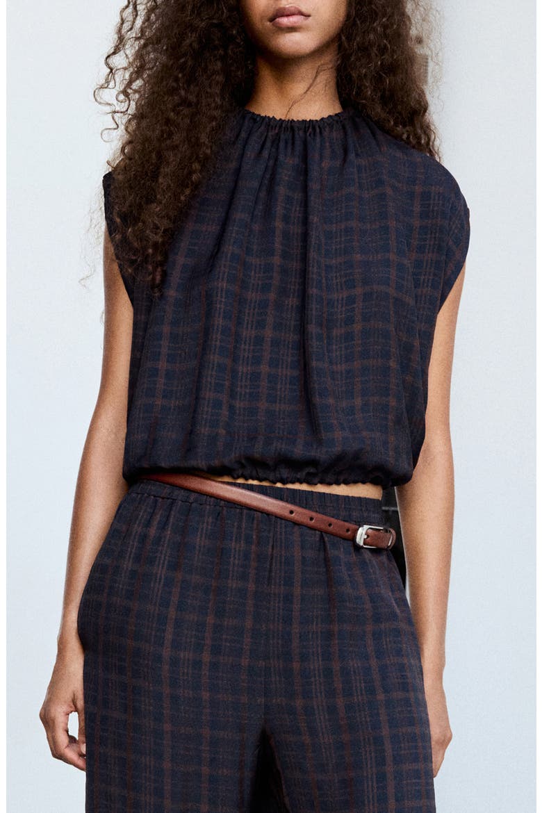 Dara Plaid Sleeveless Top, Main, color, BLUE