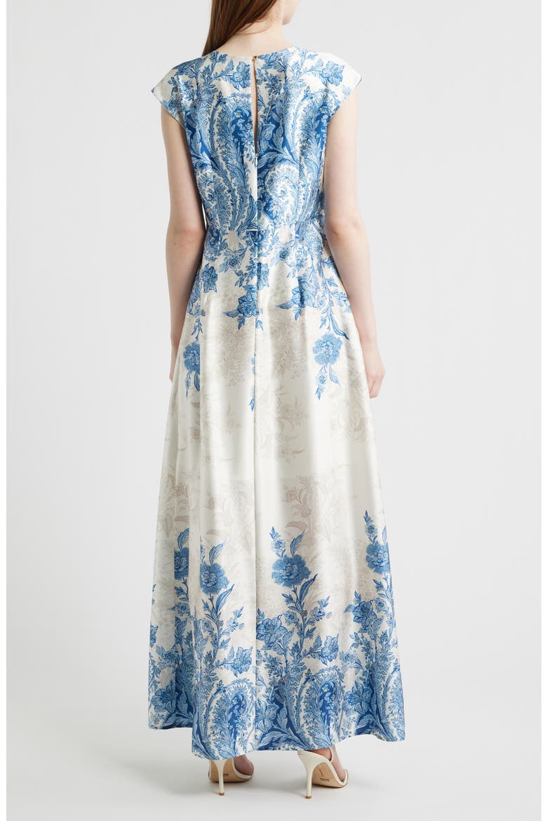 Paisley Floral Satin Maxi Dress, Alternate, color, BLUE MULTI