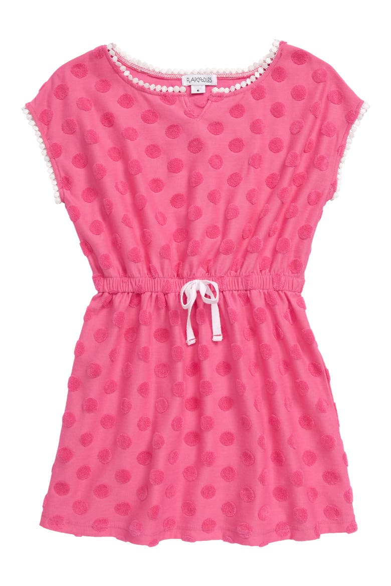 Terry Dot Cover-Up Dress, Main, color, PINK