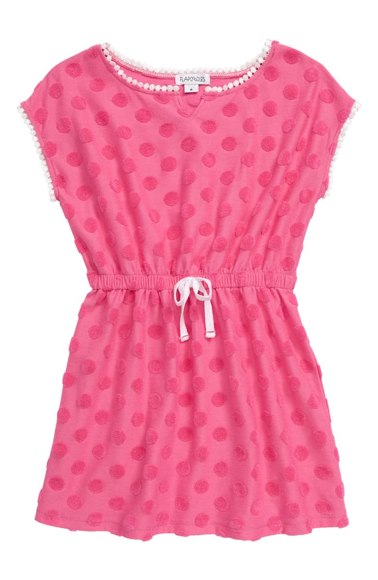 Flapdoodles Terry Dot Cover-Up Dress, Main, color,