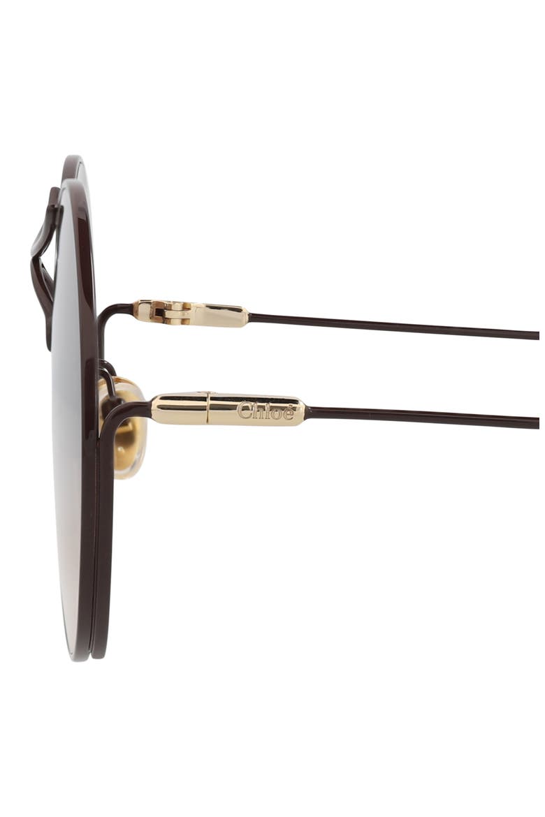 58mm Gradient Round Sunglasses, Alternate, color, BURGUNDY BURGUNDY BROWN