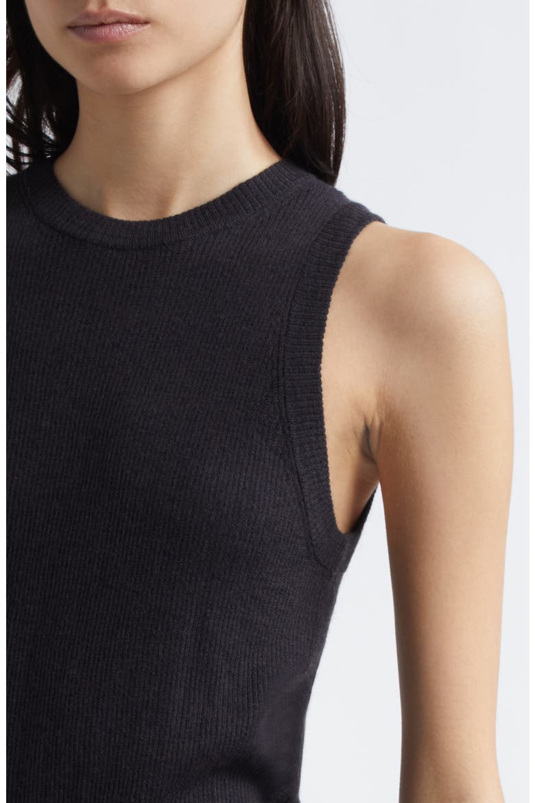 Rib Cashmere & Silk Tank, Alternate, color, DARK NIGHT LAKE
