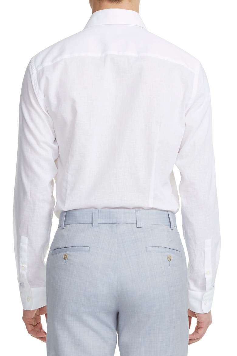 Abbott Contemporary Fit Linen & Cotton Button-Up Shirt, Alternate, color, ECRU