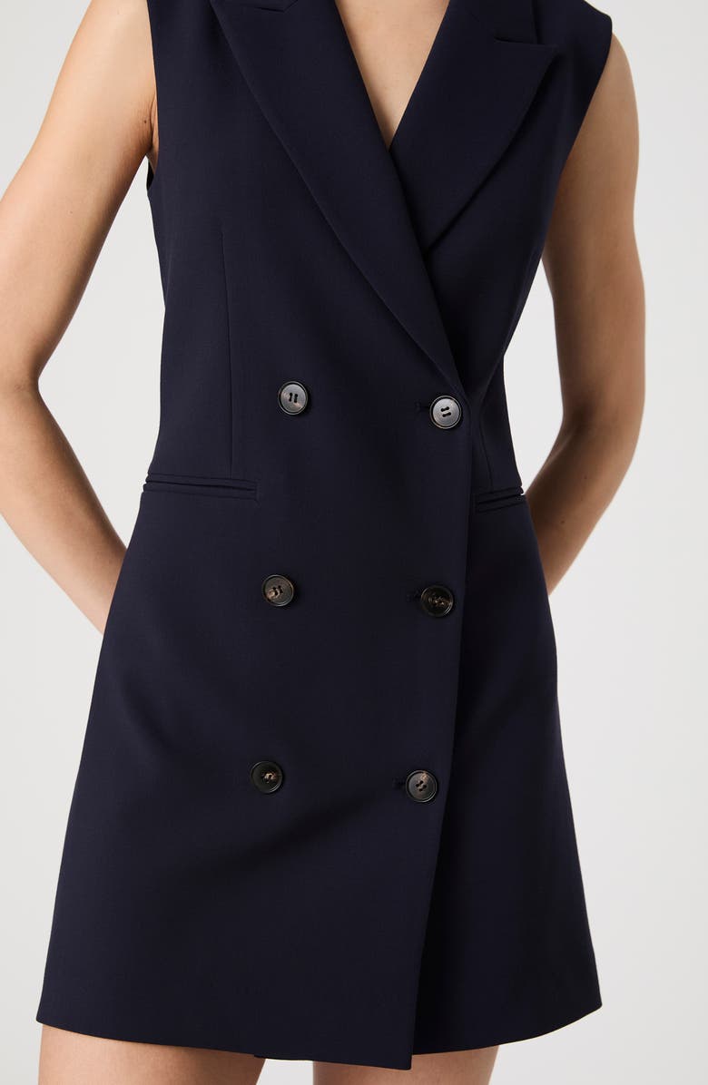 French Connection Whisper Sleeveless Blazer Dress, Alternate, color, Navy