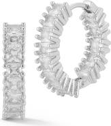 GLAZE JEWELRY Cubic Zirconia Pavé Pront Set Hoop Earrings