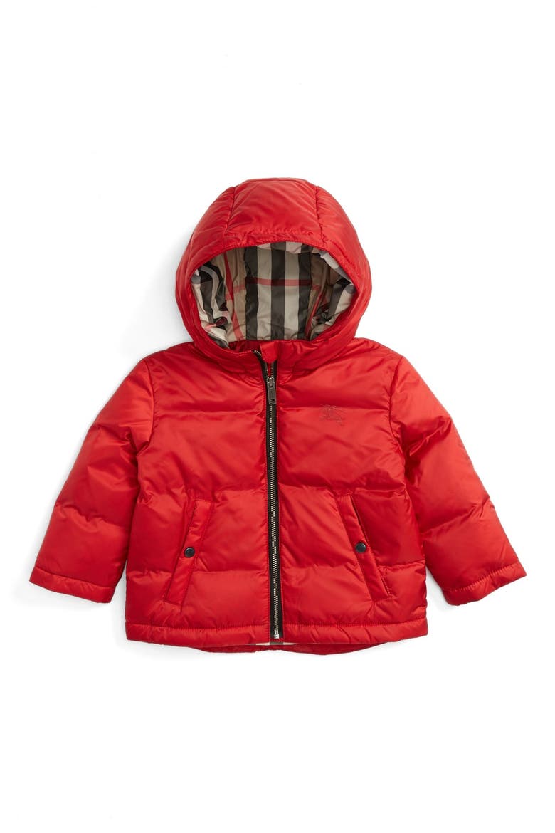 Rio Hooded Puffer Jacket, Main, color, MILITARY RED