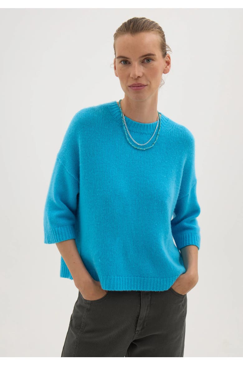 Cherrie Chunky Cashmere Top, Main, color, Turquoise Blue