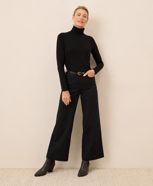 Pact Luxe Stretch Jersey Slim Turtleneck In Black