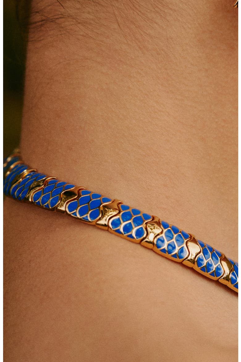 Nirah Necklace, Alternate, color, Gold&Blue